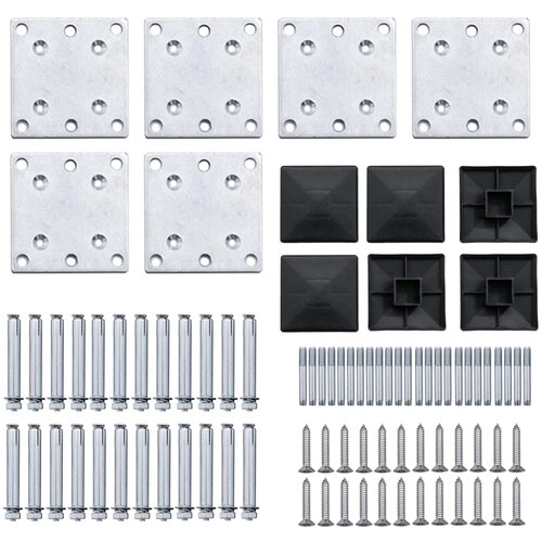  Set panela za ogradu WPC 872 x 105 cm crni Slike