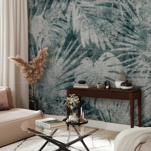  Foto tapeta - Exotic nature in the jungle - floral landscape with leaves with patterns 490x350 Cene
