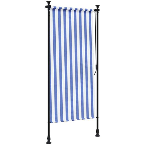  Vanjska roleta plavo-bijela 120 x 270 cm od tkanine i čelika Slike