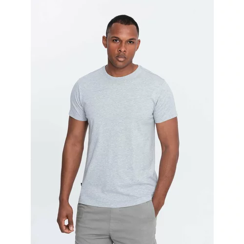 Ombre Men's classic cotton BASIC T-shirt - grey melange