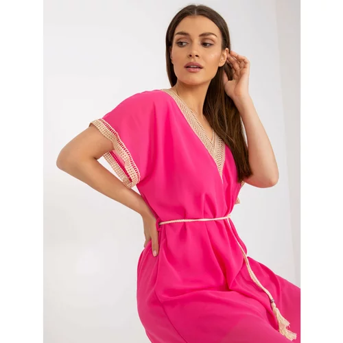 Fashion Hunters One size pink dress with a braided belt