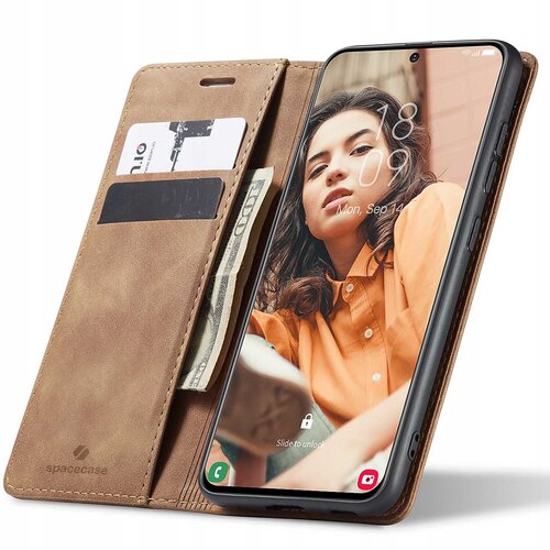 Spacecase ETUI DENARNICA ZA GALAXY S21 FE USNJEN ETUI RJAV, (21963796) Cene