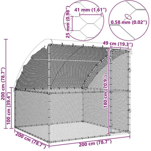  Kletka za pi&amp;scaron;čance srebrna 2 x 2 x 2 m Cinkana jeklena, (5000204317) Slike