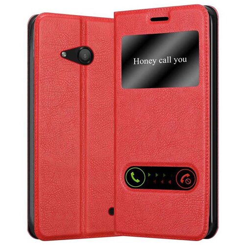 Cadorabo Ohi&scaron;je, združljivo z Nokia Lumia 550 v žafranovo rdeča - Za&scaron;čitni ovitek z magnetnim zapiranjem, stoječo funkcijo in 2 okencema za gledanje, (20558578) Cene