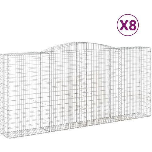 VidaXL Obokane gabion ko&amp;scaron;are 8 kosov 400x50x180/200cm pocinkano železo, (21000604) Slike
