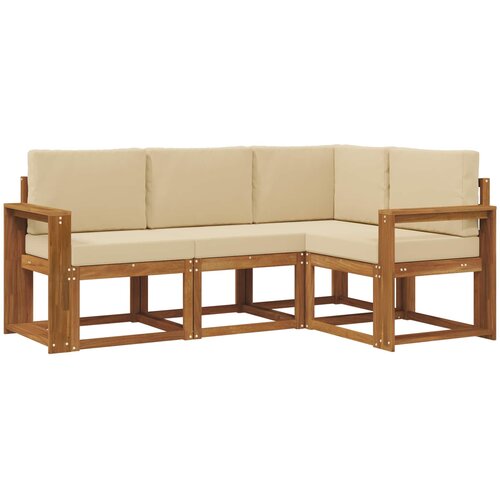  Set vanjskih sofa 4 kom. Prirodna i bež Smeđa 191,5 x 132,5 x 73 cm Slike