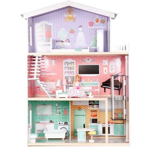  Drvena kućica za lutke sa liftom - ECOTOYS Candy Residence Cene