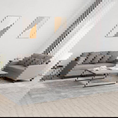 VidaXL 2-dijelni set sofa s jastucima smeđesivi od tkanine Slike
