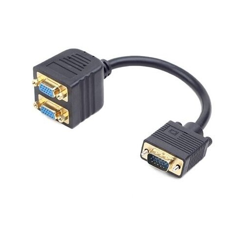 VIDEO spliter GEMBIRD 1 to 2 VGA, 2xHD15F, 1xHD15M, 0,2m, black, CC-VGAX2-20CM Cene