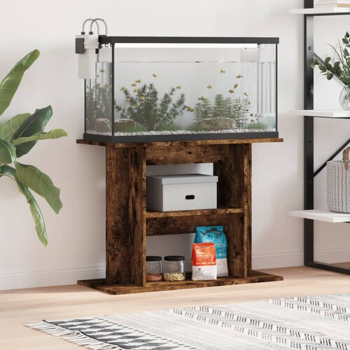 vidaXL Stojalo za akvarij dimljeni hrast 80x35x60 cm inženirski les Cene