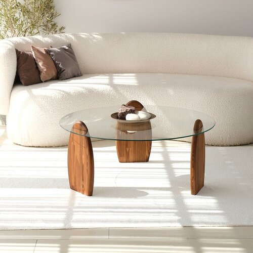 Hanah home surf - chesnut, transparent chesnuttransparent coffee table Cene