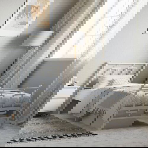Furnova Kovinski posteljni okvir z vzglavjem in vznožjem bel 80x200 cm, (21936749) Slike