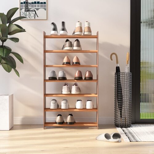 VidaXL Stalak za cipele smeđi 65x24x117 cm od konstruiranog drva Slike