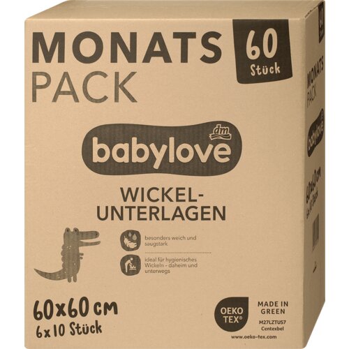 babylove Podloga za povijanje 60x60cm - mesečno pakovanje 6x10kom 60 kom Cene