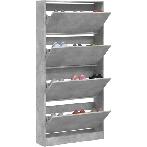  Ormarić za cipele s 4 ladice siva boja betona 80x21x163 5 cm Slike