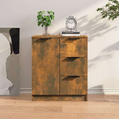  Komoda boja dimljenog hrasta 60x30x70 cm od konstruiranog drva Slike