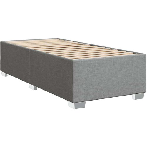 VidaXL Box spring krevet s madracem svjetlosivi 90x190 cm od tkanine Slike