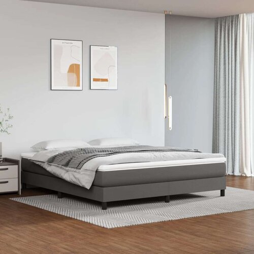  Madrac s džepičastim oprugama sivi 160x200x20 cm umjetne kože Slike