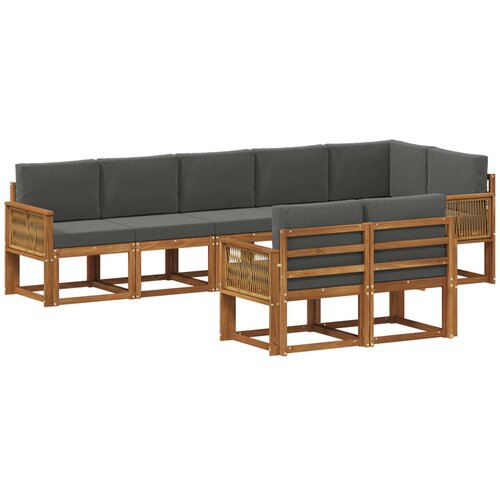 vidaXL Zunanja garnitura za sedenje 8 pcs Naravna in antracitna, (5000280503) Cene