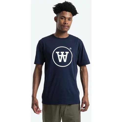 Wood Wood Pamučna majica za muškarce, boja: tamno plava, s tiskom, 10125701.2222-WHITE/G