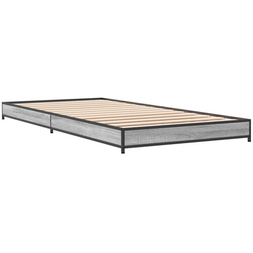 VidaXL Okvir za krevet boja hrasta 75x190 cm konstruirano drvo i metal Slike