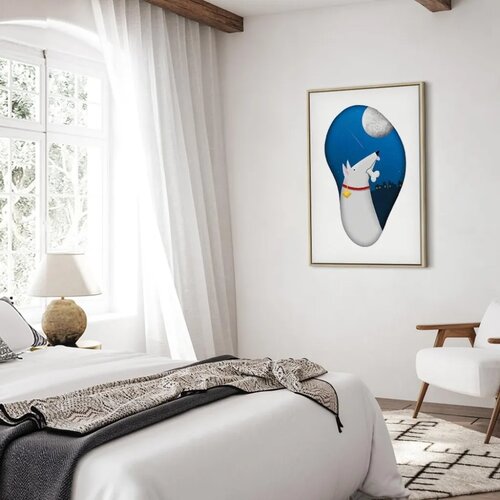  Slika - Dog Dreams (1 Part) Vertical 40x60 U prirodnom drvenom okviru Slike