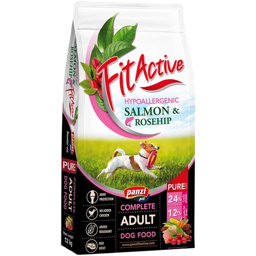 FIT ACTIVE Pure Hypoallergenic z lososom in &amp;scaron;ipkom - Varčno pakiranje: 2 x 12 kg Slike
