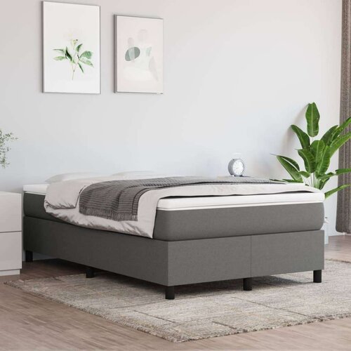  Box spring postelja z vzmetnico temno siva 120x200 cm blago, (20790527) Slike