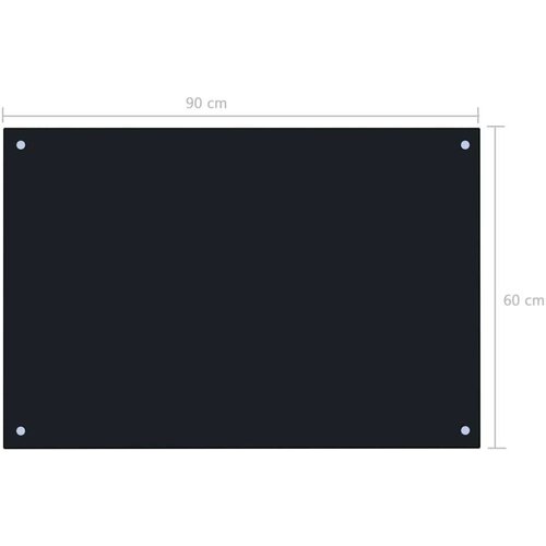 VidaXL Kuhinjska za&amp;scaron;tita od prskanja crna 90 x 60 cm kaljeno staklo Slike