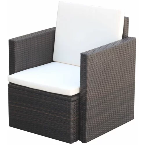  stolica s jastucima poliratan smeđe