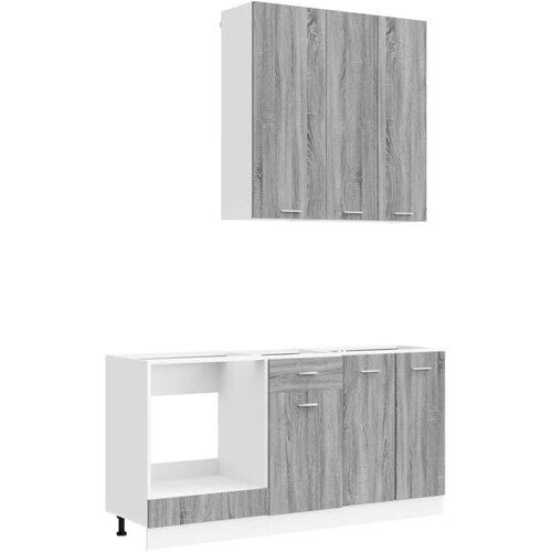  Kuhinjska jedinica LYON 5 kom. Siva Sonoma Konstruirano drvo - Siva Sonoma 100 cm Slike