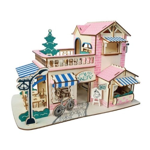 Čarolijashop 3d drvena slagalica - Romantični caffe bar ( 303) Slike