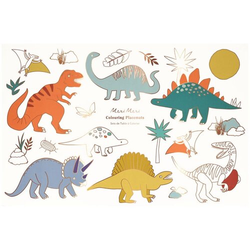 Meri Meri Papirnati pogrinjki v kompletu 8 ks 28x42.5 cm Dinosaurs – Cene
