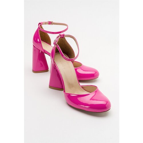 LuviShoes Oslo Fuchsia Patent Leather Women's Heeled Shoes Slike