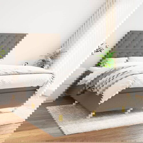 The Living Store Box spring postelja z vzmetnico taupe 120x200 cm blago - Box Spring Postelja, (21514846) Cene