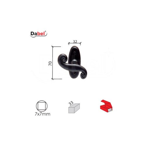 Dabel ručica za prozore PIKO-P Crna 7&#215;7/33/32x70mm DP1 3305039 Cene