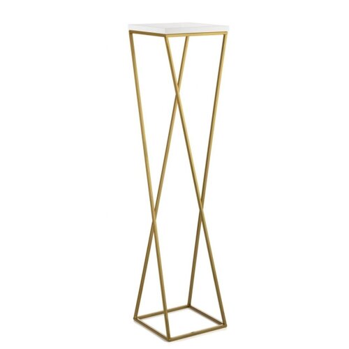  Stalak za cveće LOFT 100x24 cm zlatna/bela Slike
