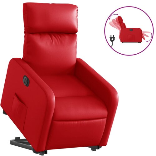 VidaXL Električni naslonjač na podizanje umjetna koža crveni Slike