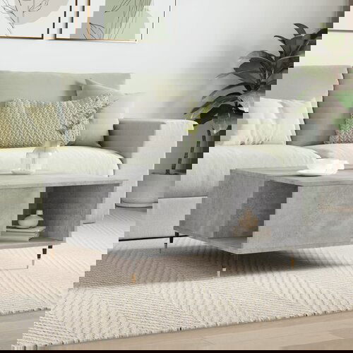 The Living Store Klubska mizica betonsko siva 80x80x36,5 cm inženirski les - Klubska Mizica, (21575102) Slike