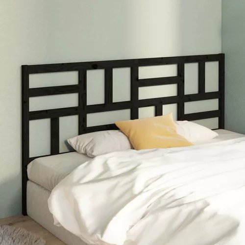  Uzglavlje za krevet crno 206 x 4 x 104 cm od masivne borovine