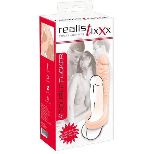Realistixxx Double F - realistični dildo z obročkom za penis (naravni) Slike