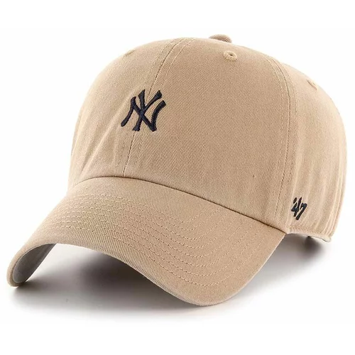 47 Brand Bombažna bejzbolska kapa MLB New York Yankees bež barva