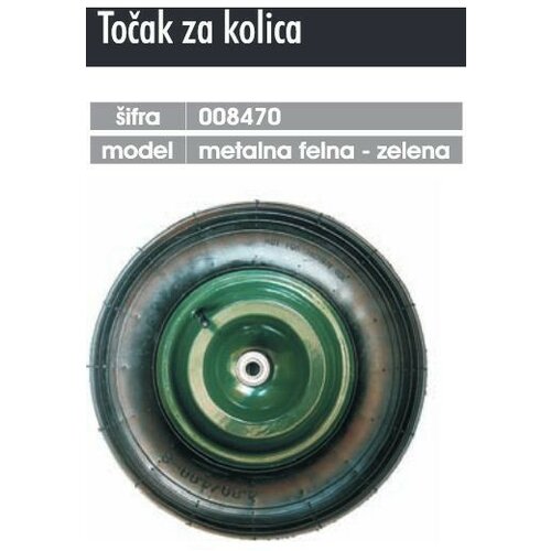  točak za kolica metalna felna zelena ( 008470 ) Cene