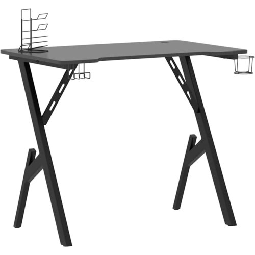 Maison Chic gaming miza - računalniška miza z nogami Y-oblike črna 90x60x75 cm, (21785073) Cene