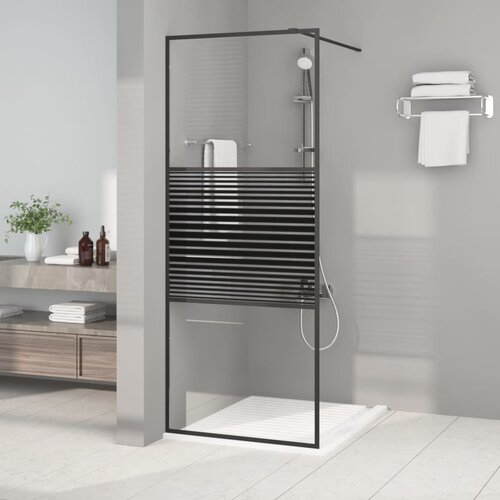 vidaXL Pregrada za tuš crna 80 x 195 cm s prozirnim staklom ESG Cijene