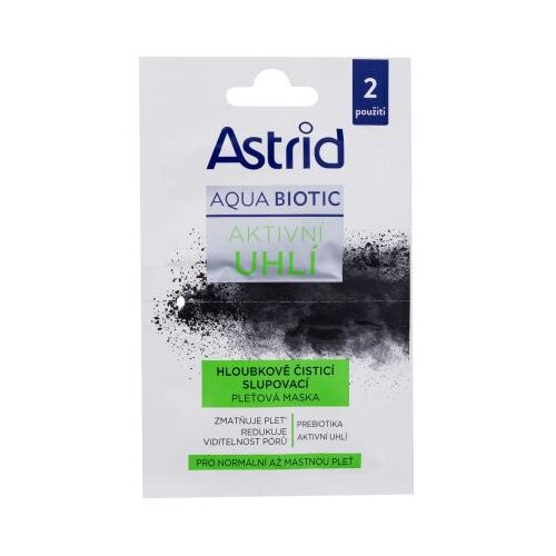 Astrid Aqua Biotic Active Charcoal Cleansing Mask maska za lice mje&amp;scaron;ovita 2x8 ml za ženske Slike