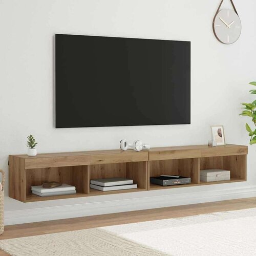 TV stene z LED lučmi Panama 2 pcs Umetni hrast 100 x 30 x 30 cm, (5000132524) Cene