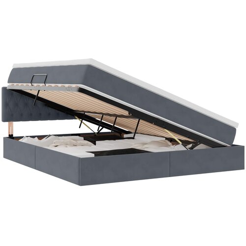  s od storage s uzglavljem Tamno siva 160 x 200 cm Bar&amp;scaron;un Slike