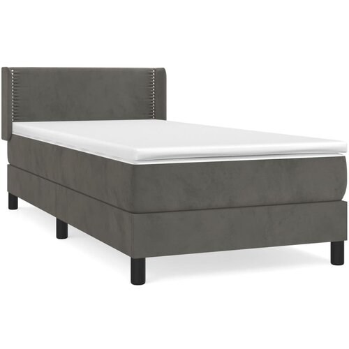 Maison Chic Box spring postelja - Vzmetna postelja z vzmetnico temno siva 90x200 cm žamet SL14256, (21900546) Slike
