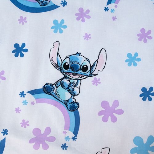 Jerry Fabrics Bijela/plava pamučna dječja posteljina za dječji krevetić 135x100 cm Lilo and Stitch &amp;quot;Rainbow&amp;quot; &amp;ndash; Slike